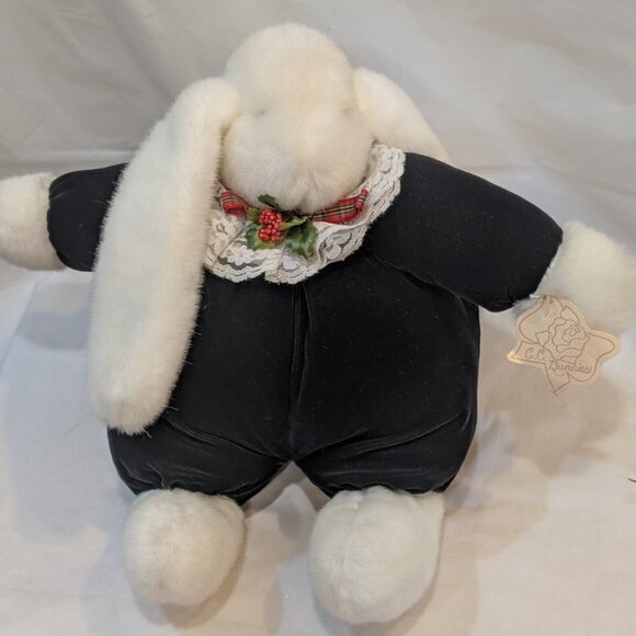 Plush Rabbit in Navy Blue Outfit Xmas CC Bunnies - Picture 3 of 5